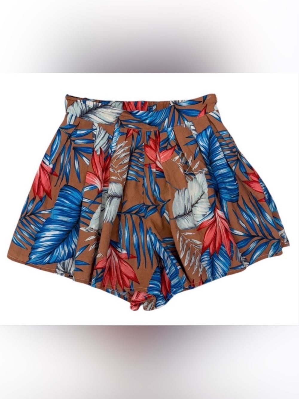 LATISTE by Amy & Tropical Print Lined Shorts Side Zip S